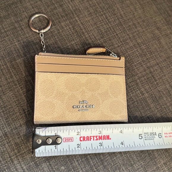 Coach Beige Signature Card Holder - Picture 3 of 5